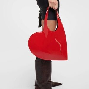 NWT Coperni Red Patent Leather Heart Shaped Tote Bag